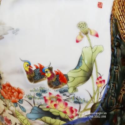 Bình họa tiết 2 mặt Chim Hoa Tứ Quý